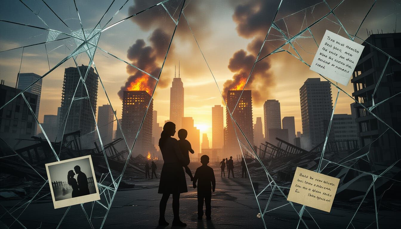 Shattered View of Post-Apocalyptic City Ruins