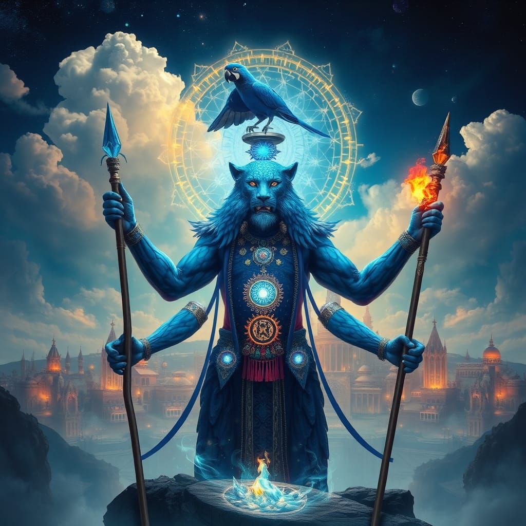 Blue Leopard Shaman at the Confluence of Time