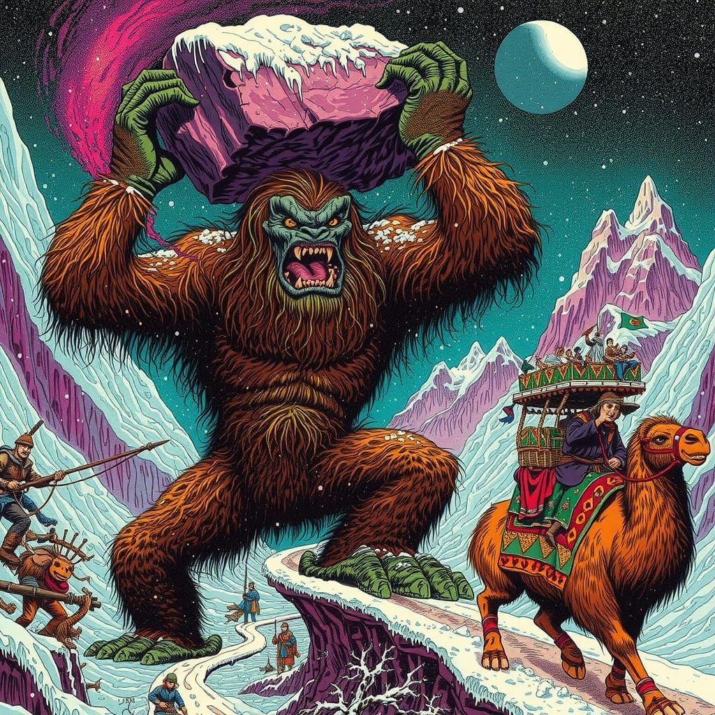 Psychedelic Ogre Rages in 1960s Underground Comix Style