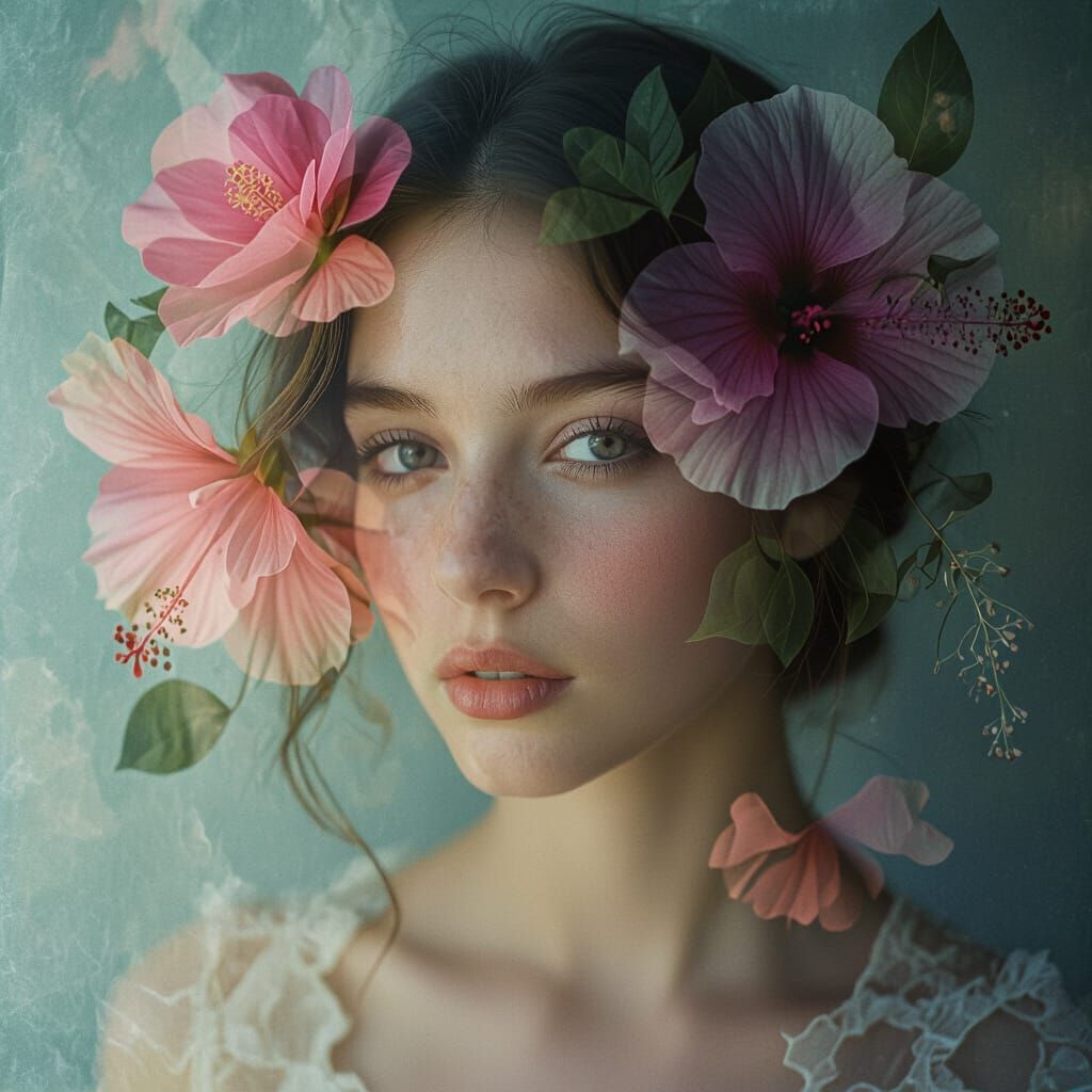 Ethereal Anthotype Portrait with Floral Pigments