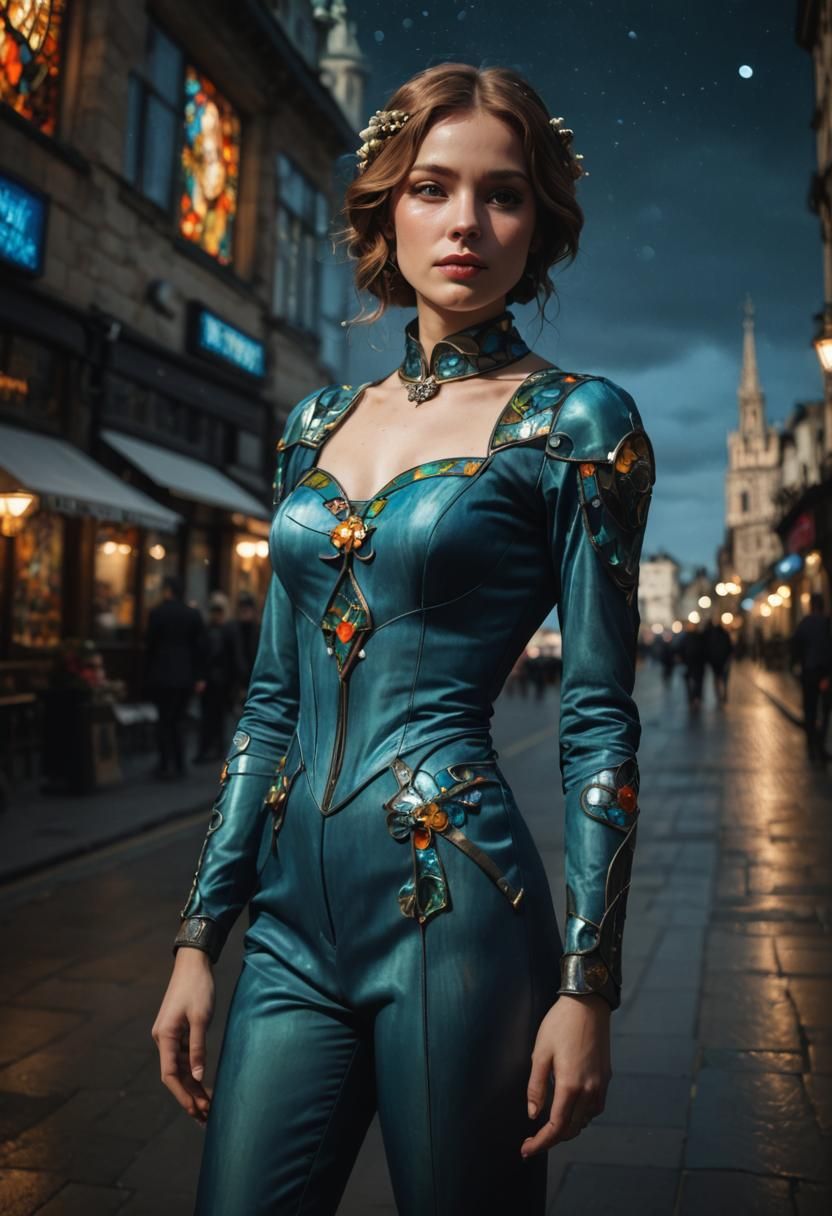 Colorful Geometric Stained Glass Window