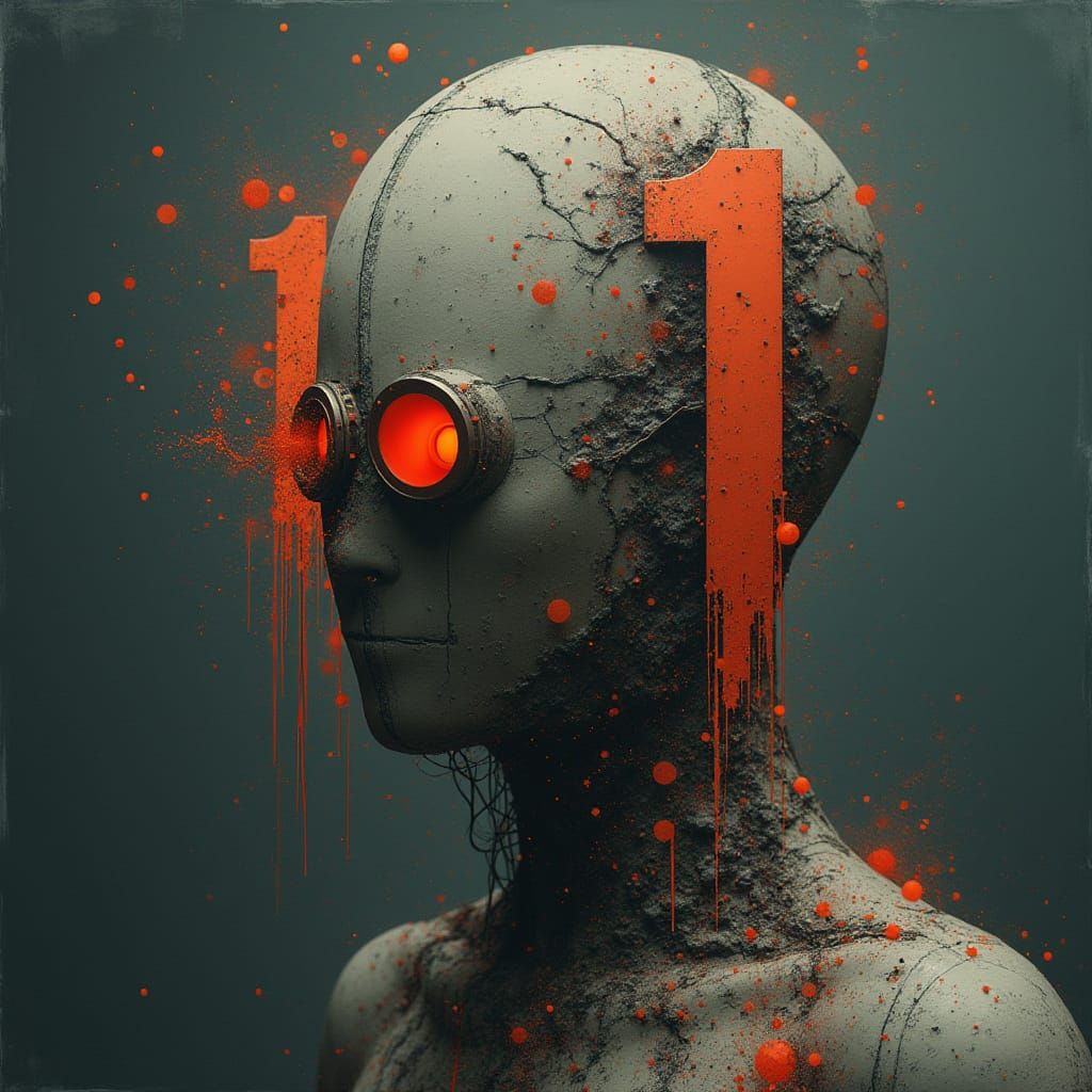 Surrealist Numeral 111 in Dreamlike Futuristic Style