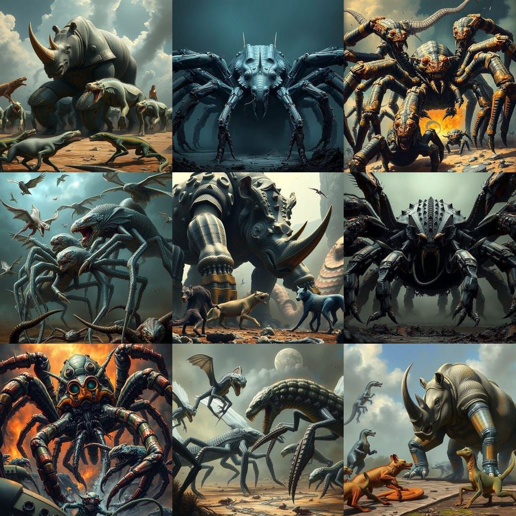 Colossal Eight-Legged Creatures in One Frame
