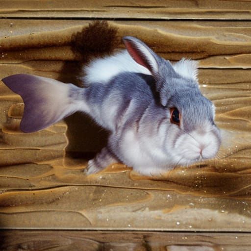 Fluffy Fish with Bunny Ears Underwater