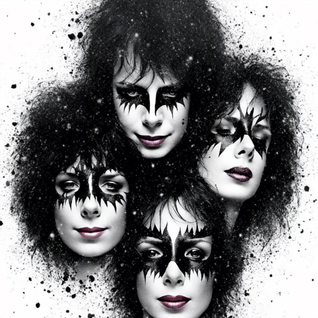Kiss Band Reimagined with Female Faces