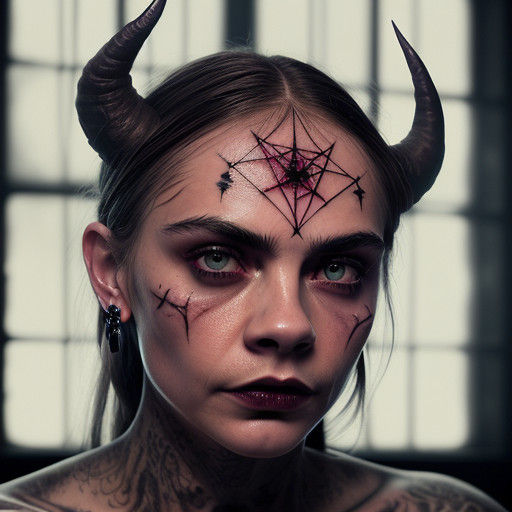 Surreal Digital Portrait of a Dark Goddess