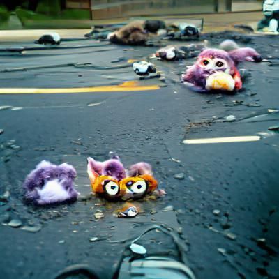 Disturbing Car Crash Aftermath with Furbies