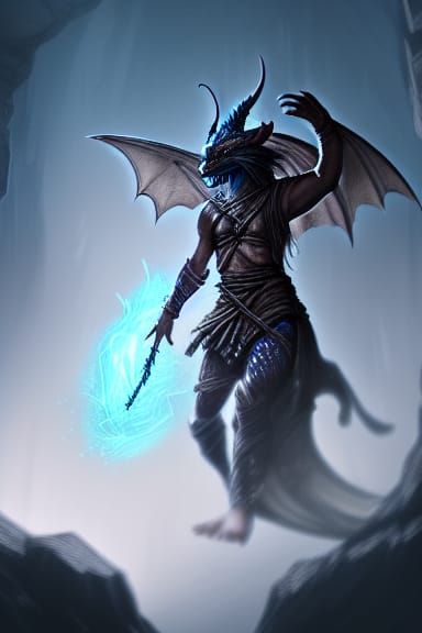 Dragonborn Sorcerer in Fantasycore Style