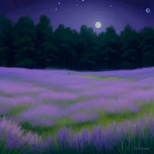 Moonlit Meadow: Impressionist Impasto Painting with Faun