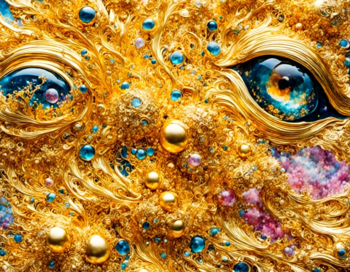 Psychedelic Space Planet in Romantic Watercolor Style