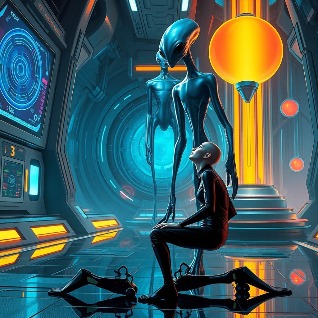 Humans Obedient to Alien Masters in Futuristic Dystopia