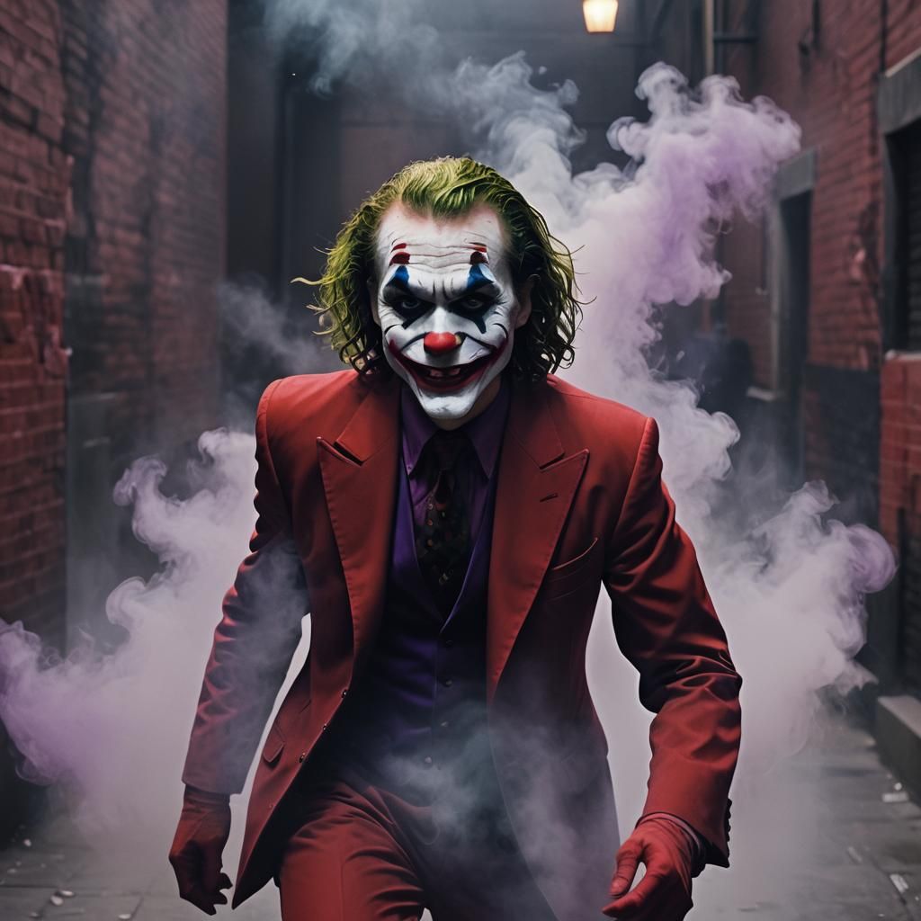 Joker Dancing in Dark Alleyway: Film Noir Style
