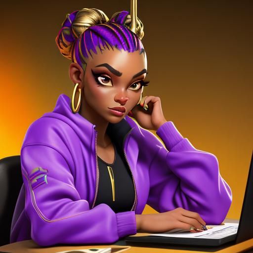 Hyperrealistic Portrait of Woman Writing in Journal