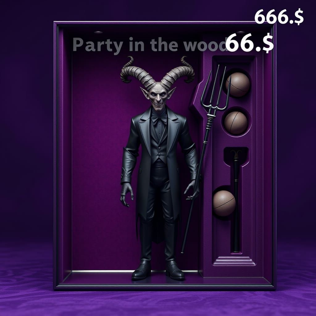 Luxury Baphomet Action Figure in Rich Purple Package