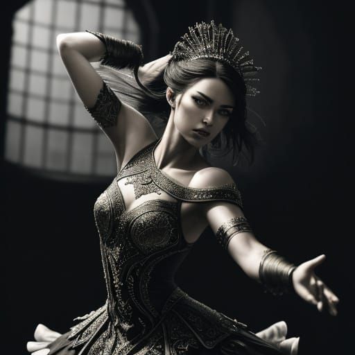 Cinematic Close-Up of a Woman Dancing in Moody Lighting