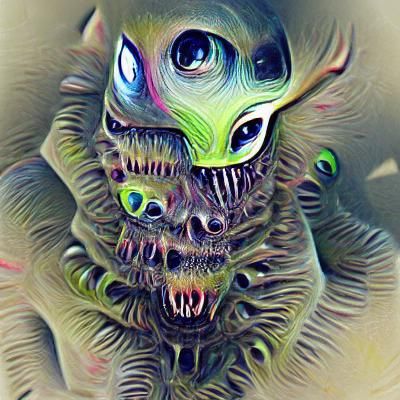 Menacing Alien Monster in the Darkness