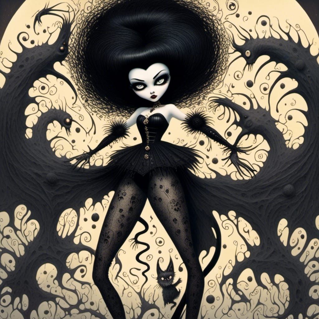 <lora:GothicDream:1.0> elvira, Mistress of the Dark