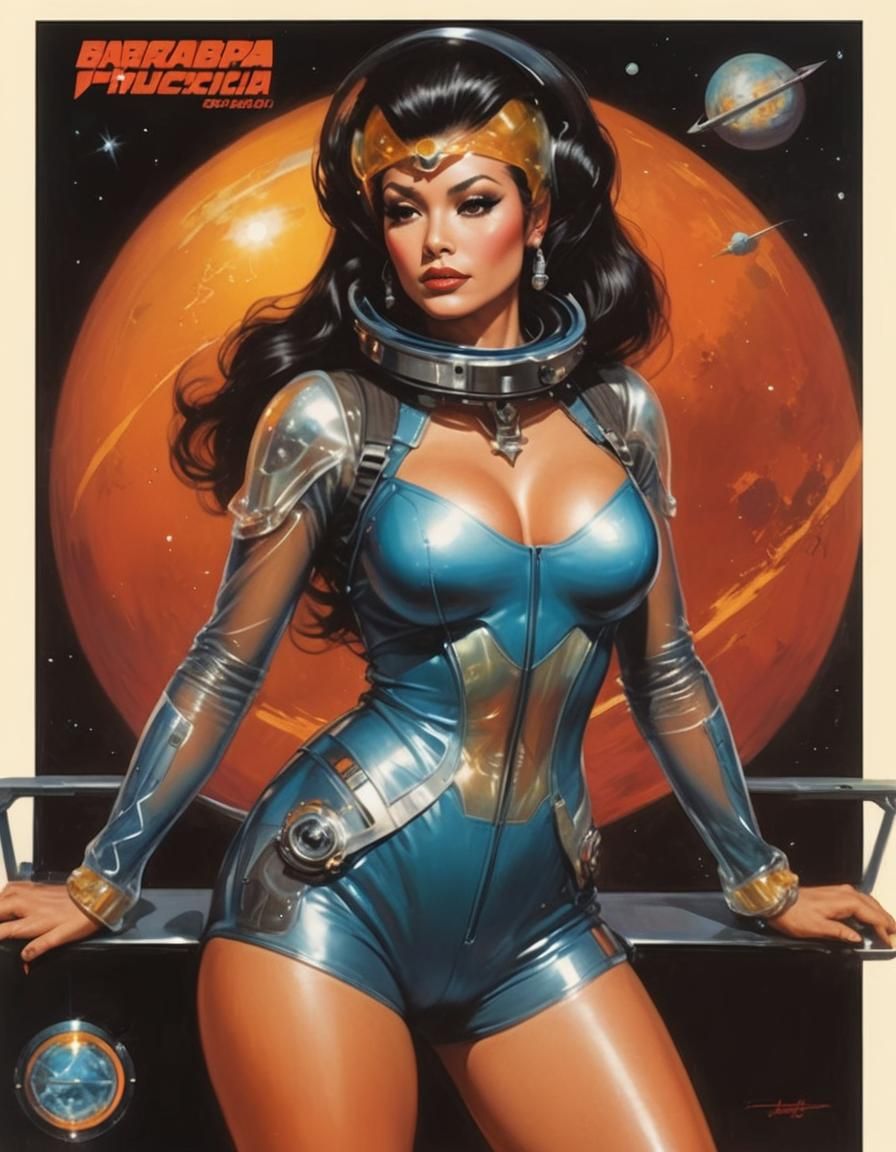 Retrofuturistic Sci-Fi Portrait in Aetherpunk Style