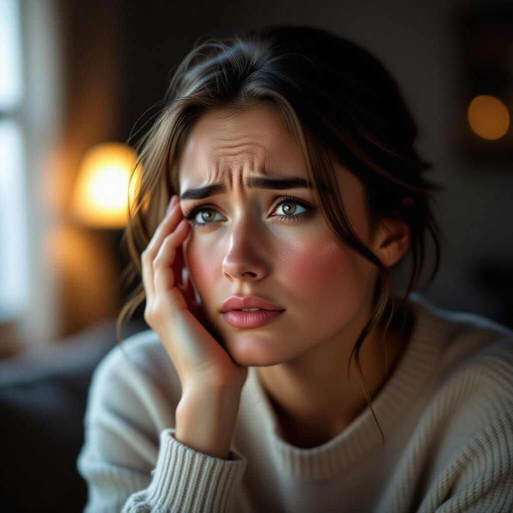 Cinematic Portrait of Solitude in Dim Light