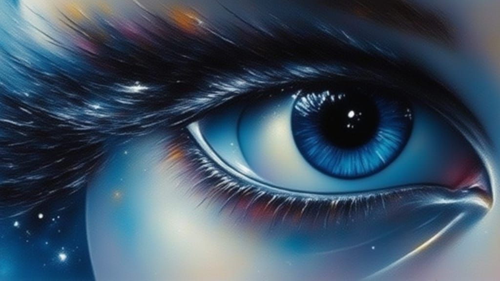 Blue Spanish Eyes with Falling Teardrops