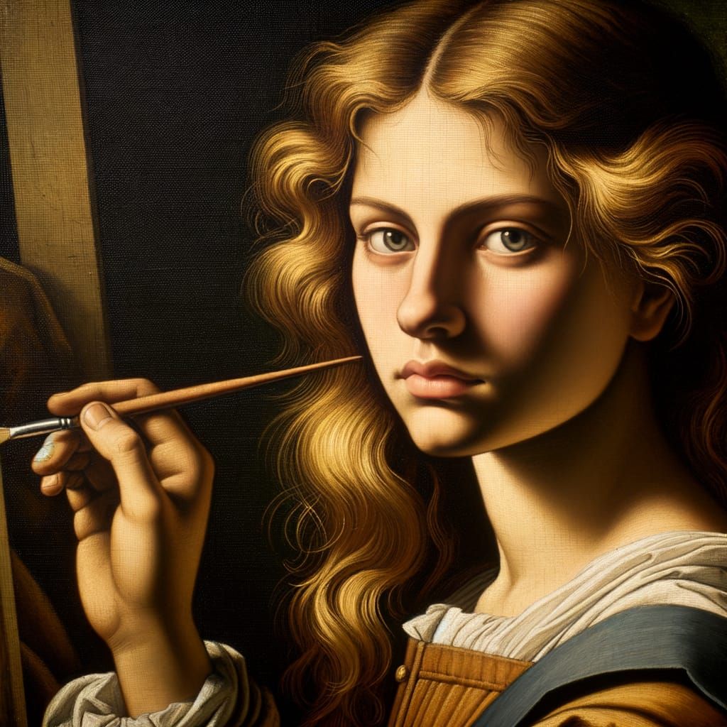 Renaissance Self-Portrait of a Female Artist