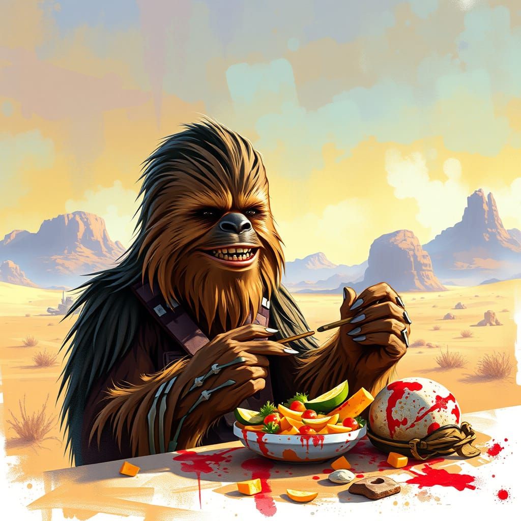 Chewbacca's Desert Lunch: Alcohol Ink Splatter Art