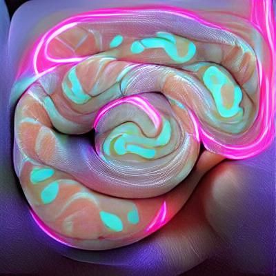 Glowing Pastel Neon Swirl Abstract Design