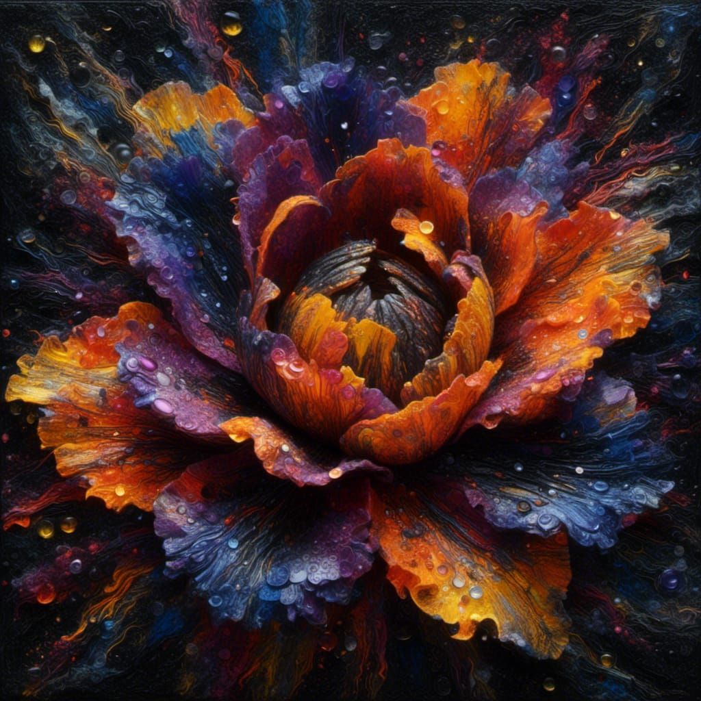 Vibrant Black Iris with Water Droplets