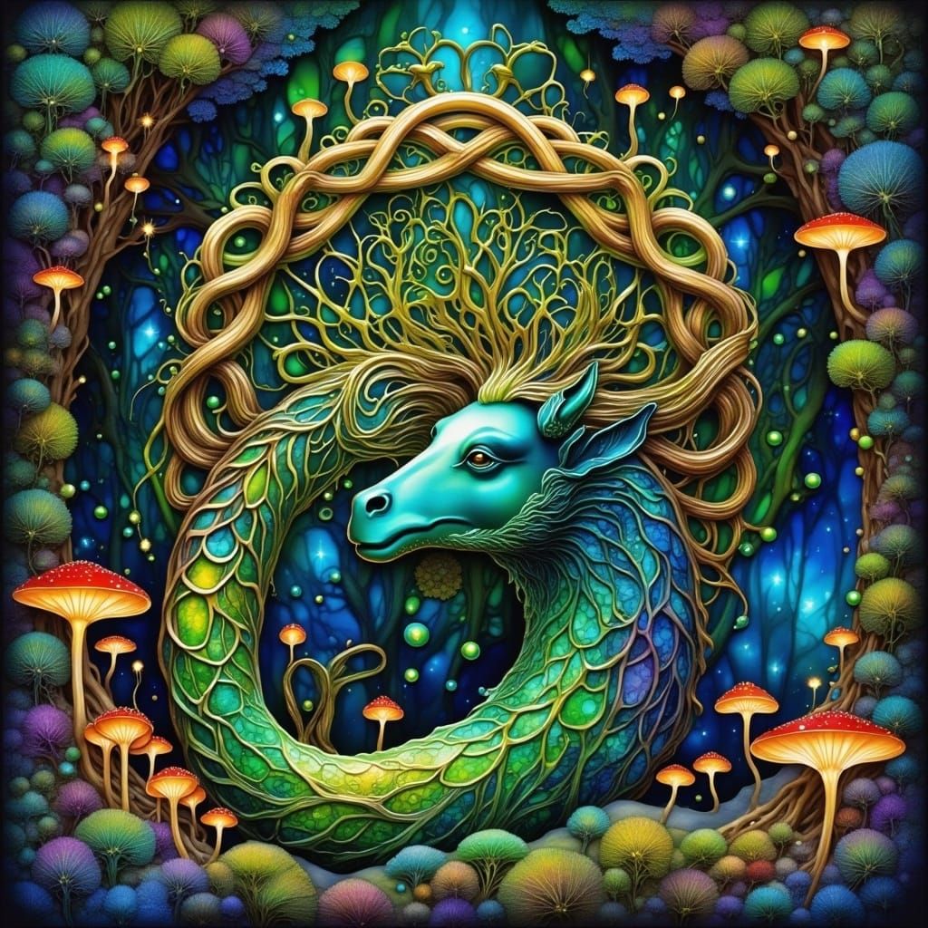 Enchanted Celtic Knotwork with Mystical Kelpie