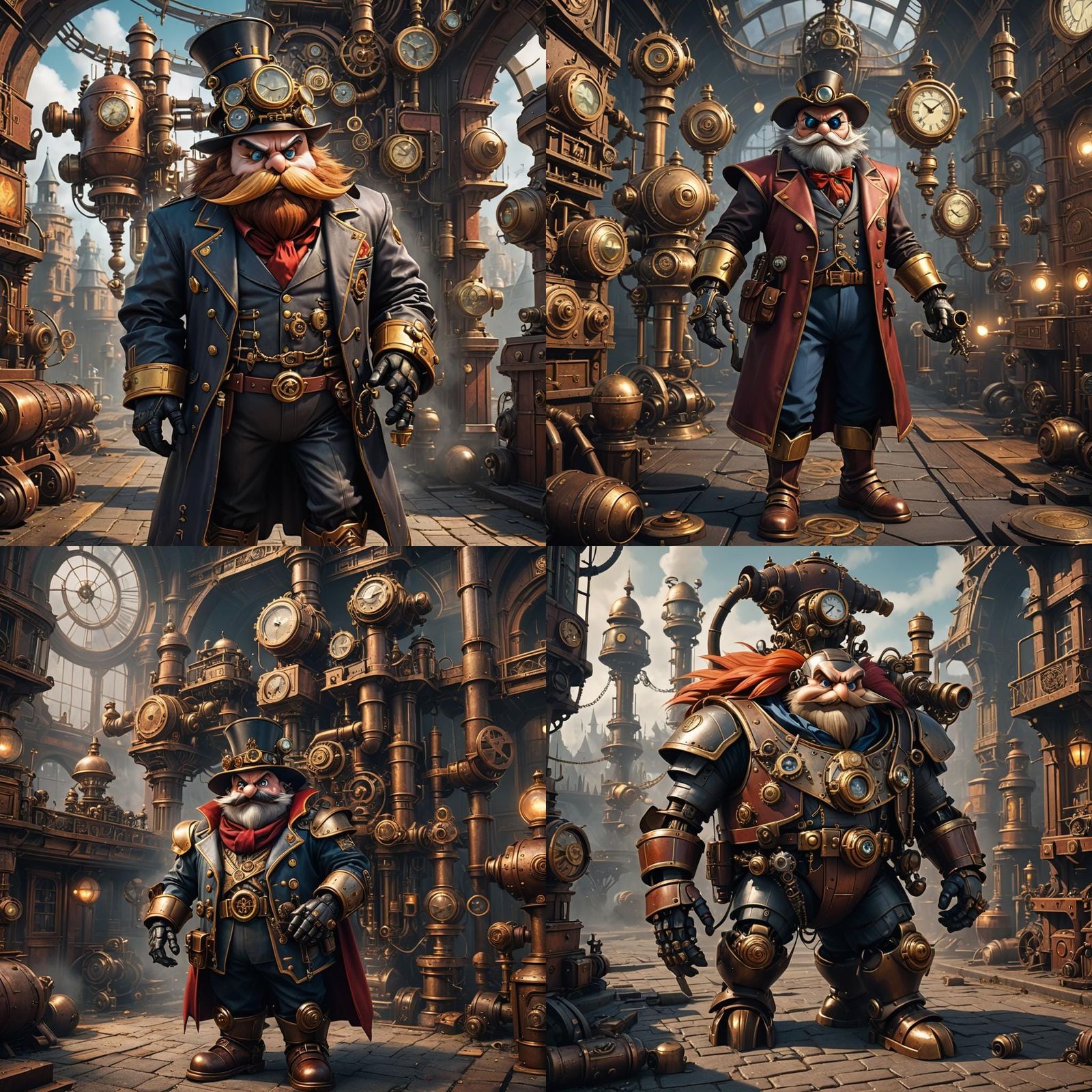 Steampunk Professor Robotnik: Detailed Matte Painting