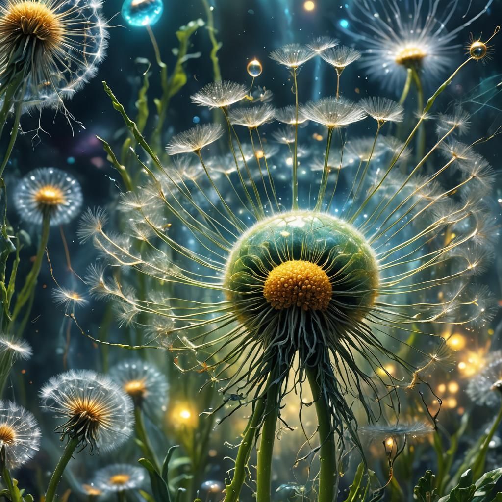 Bioluminescent Vegetable Releases Dandelion Seeds