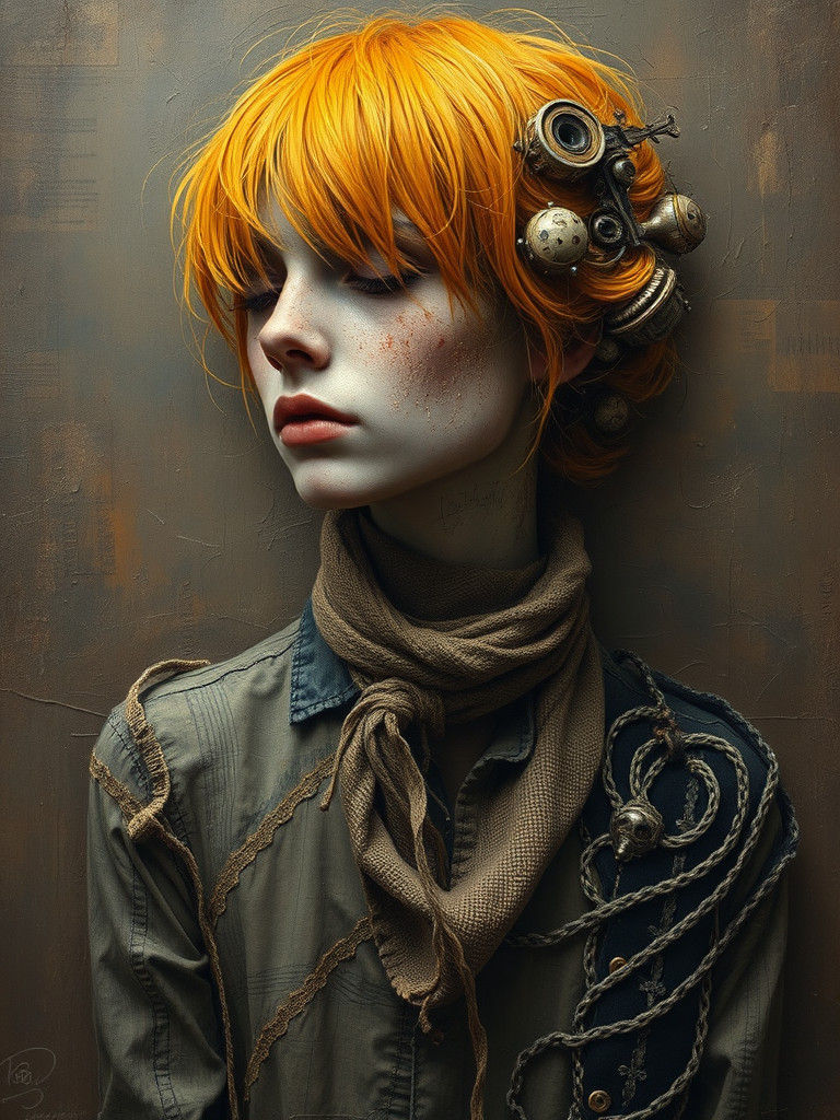 Surreal Impasto Collage with Autumn Tones