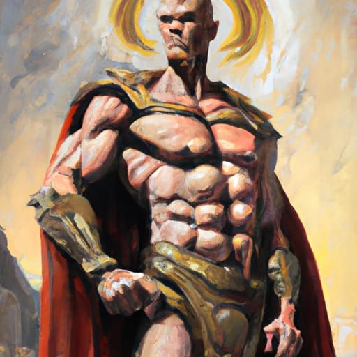 Mars, Roman God of War, as Oil Painting