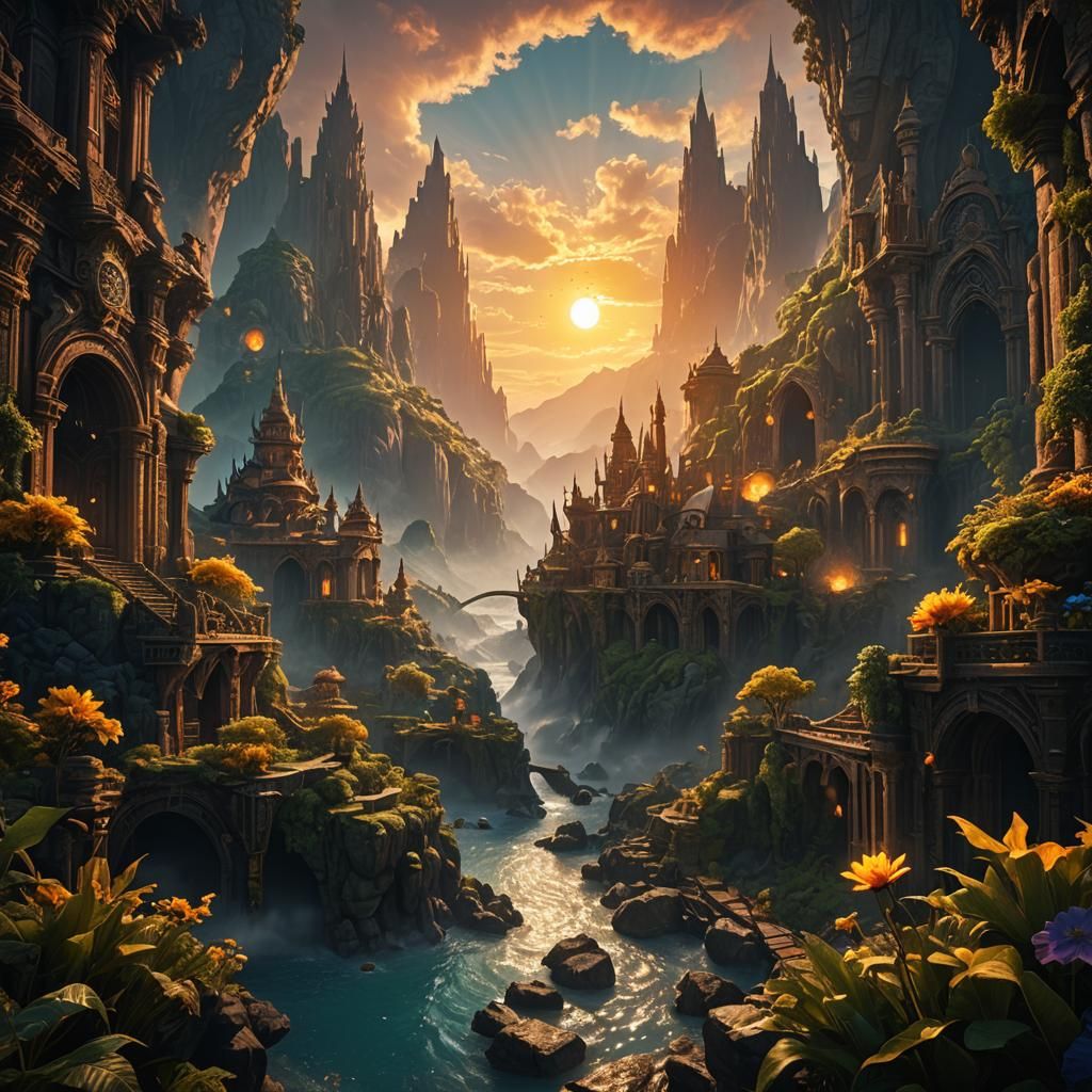 Detailed Matte Painting of a Fantastical Sun