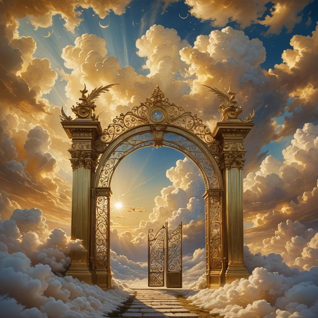 Golden Gateway to Heaven in Magic Realism