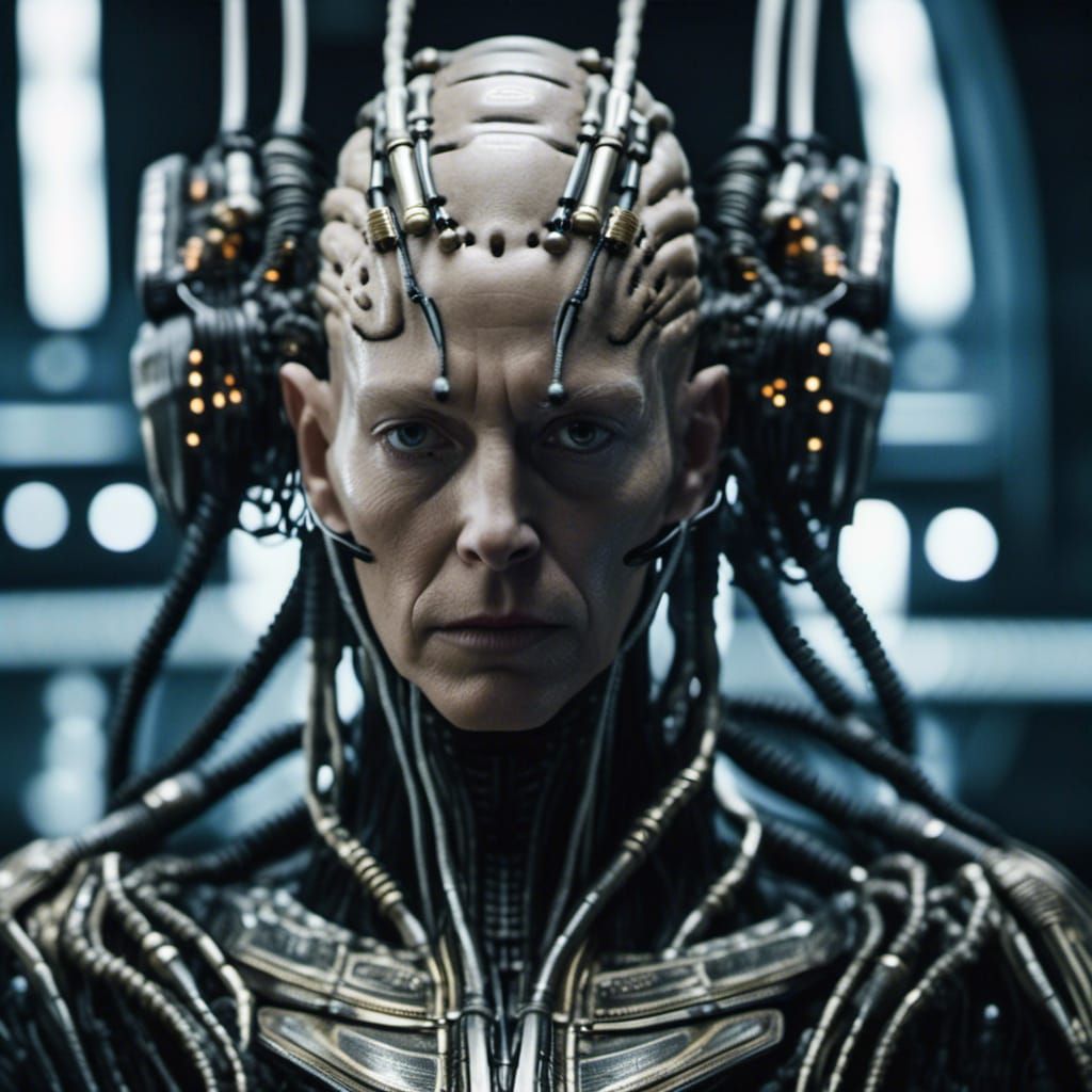 Detailed Borg Portrait with Cybernetic Implants