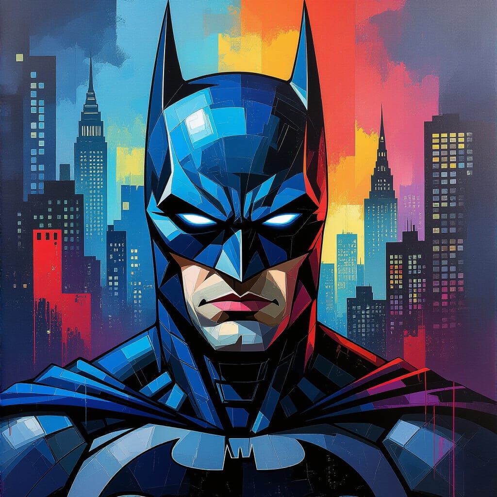 Creative abstract cubism painting 
Portrait of a black
haire...