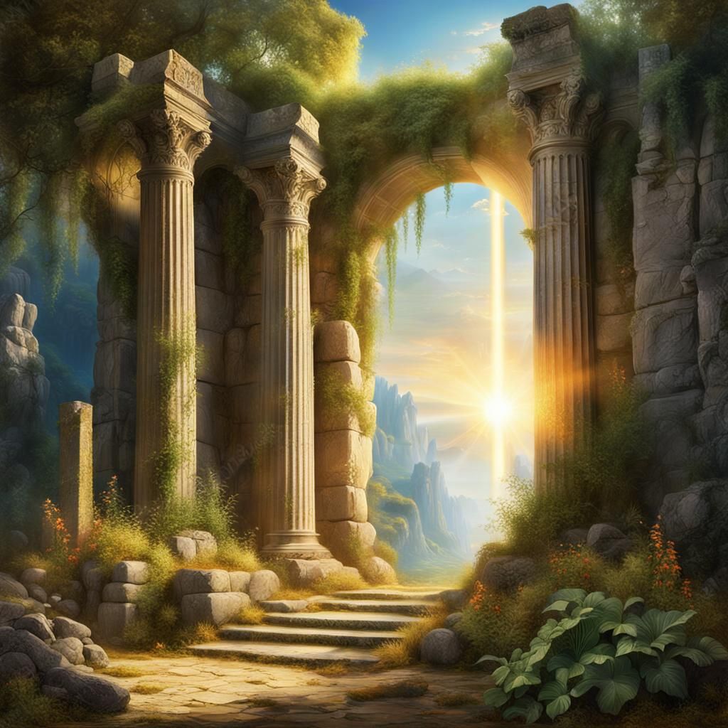 Eden's Gate: Angel Guardian in Renaissance Style