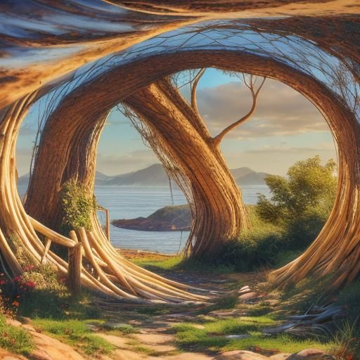 Sunset Seascape in Photorealistic Digital Painting Style