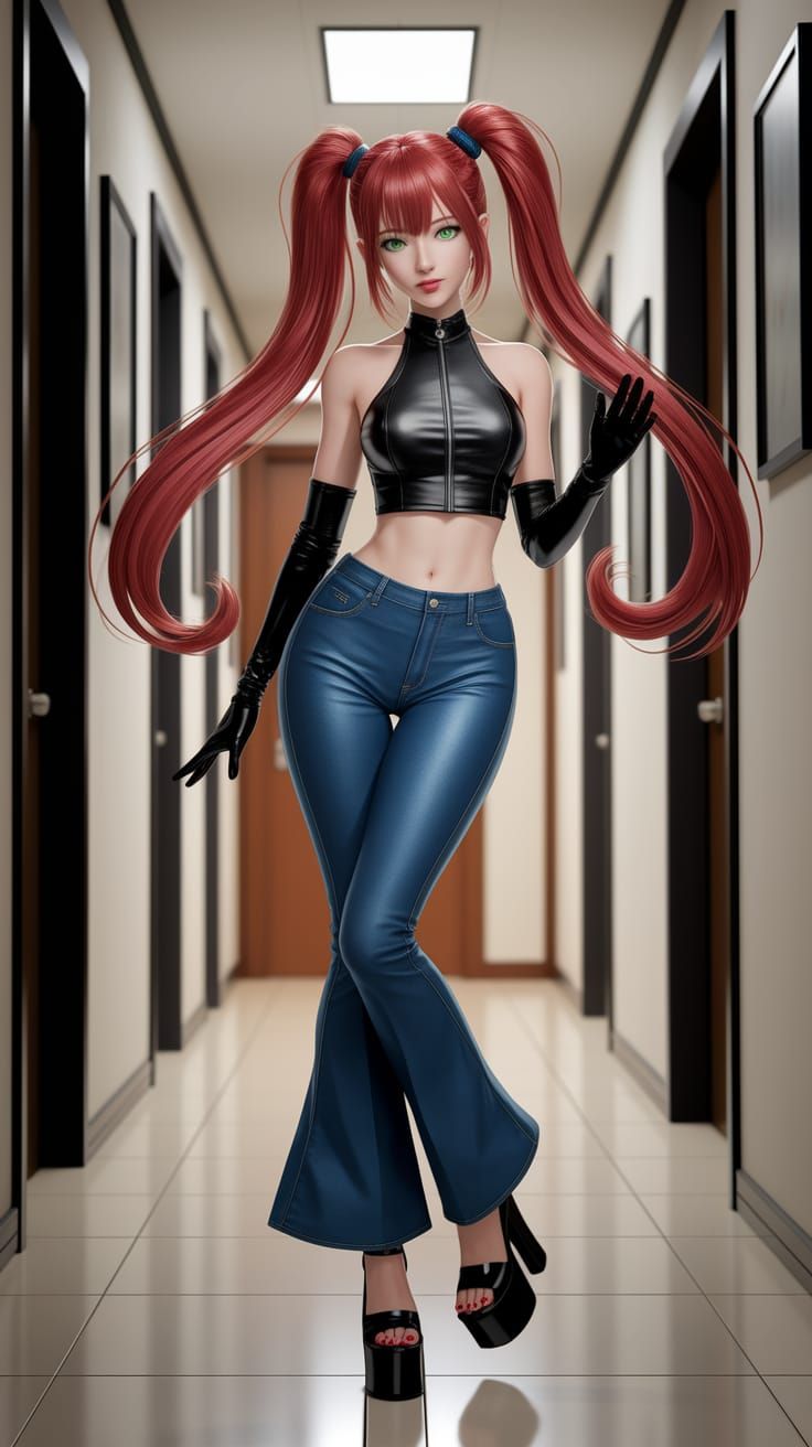 Japanese Woman Dancing in Anime Manga Style