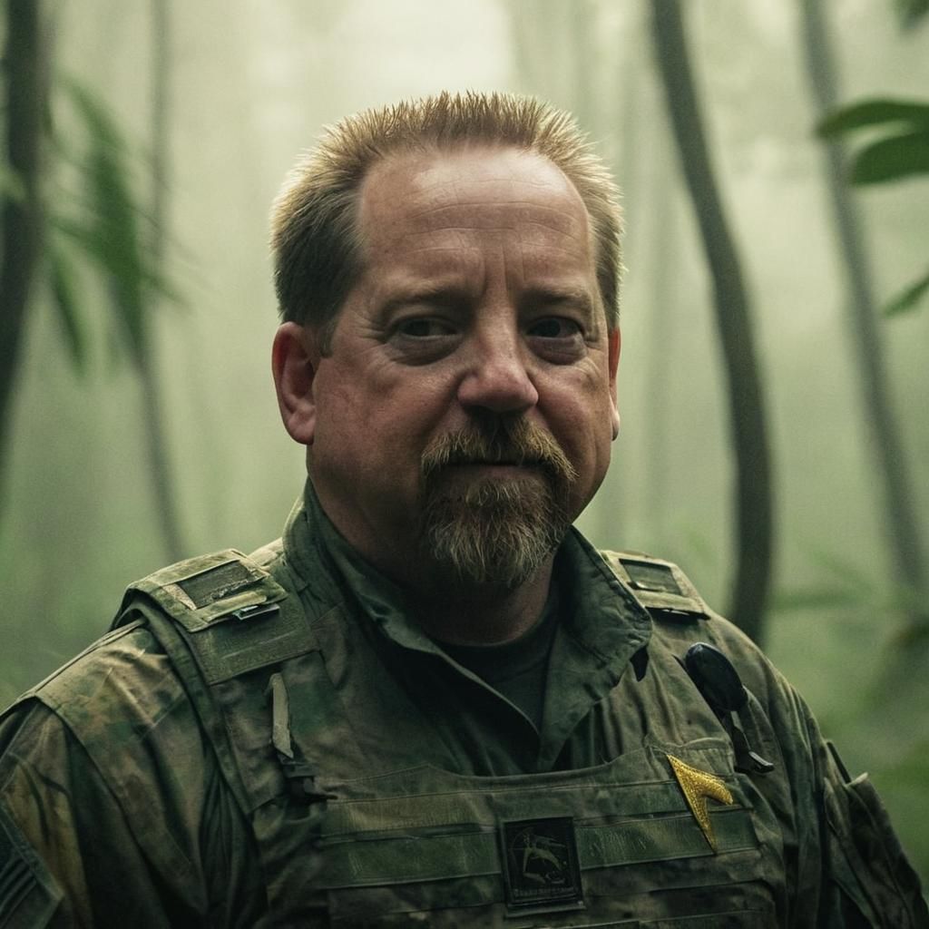 US Special Forces Operative in Jungle, Cinematic Still