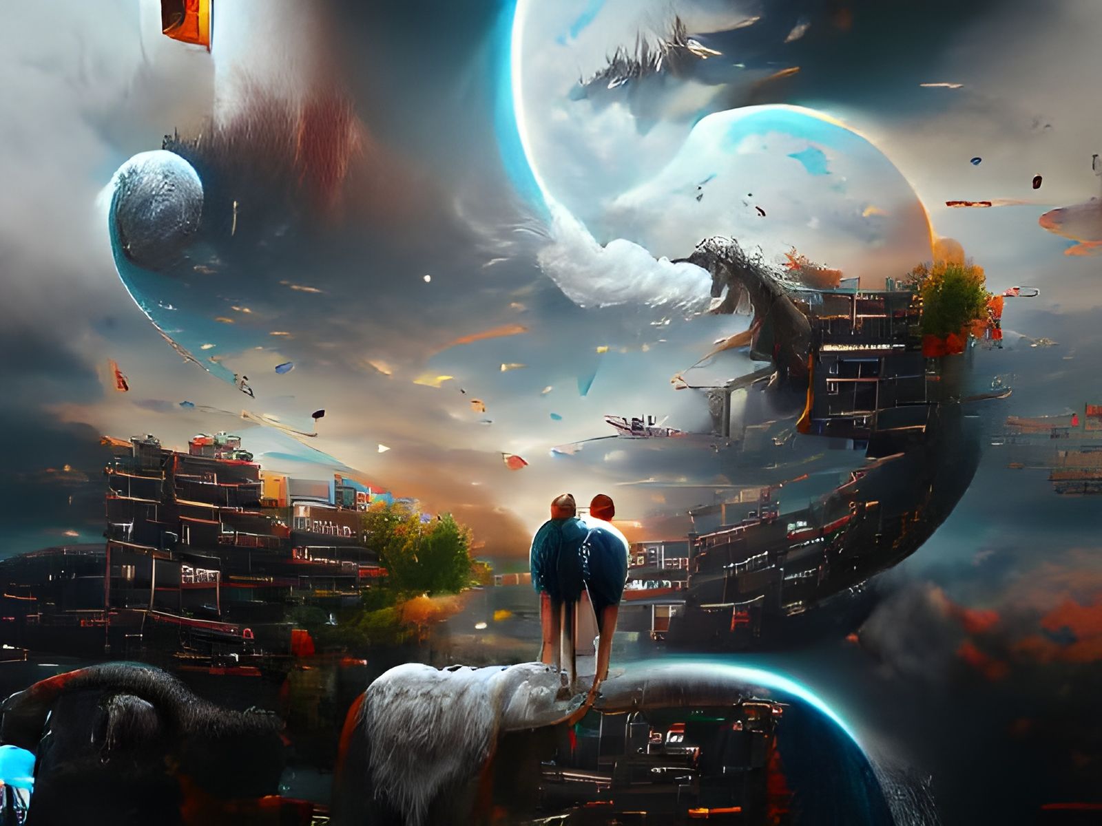 Surreal Division Between Two Worlds in Digital Painting