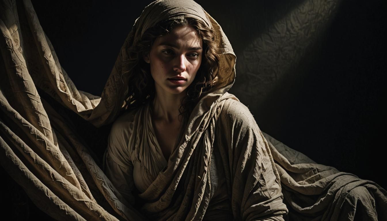 Dramatic Woman Portrait with Graphite and Chiaroscuro