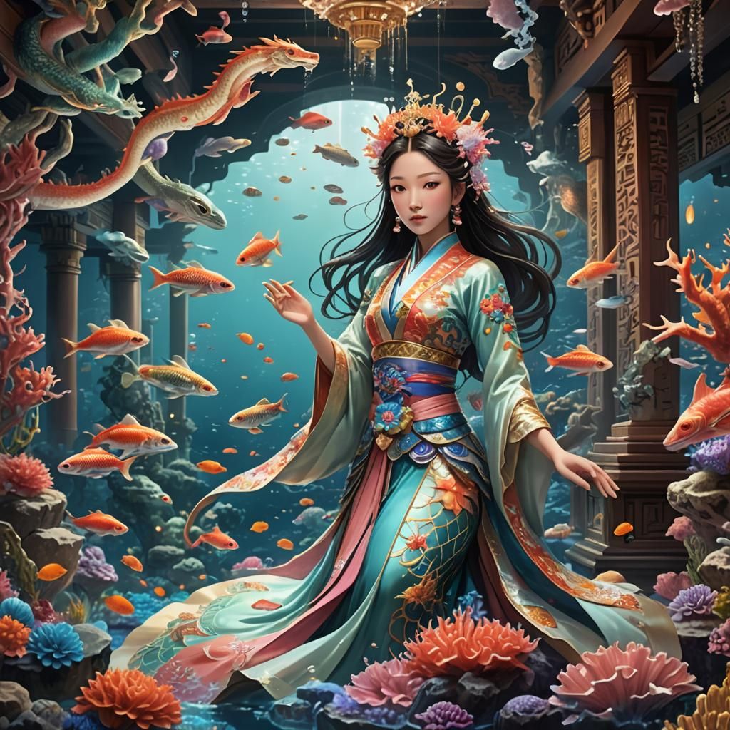 Otohime in Her Dragon Palace: A Cinematic Vision