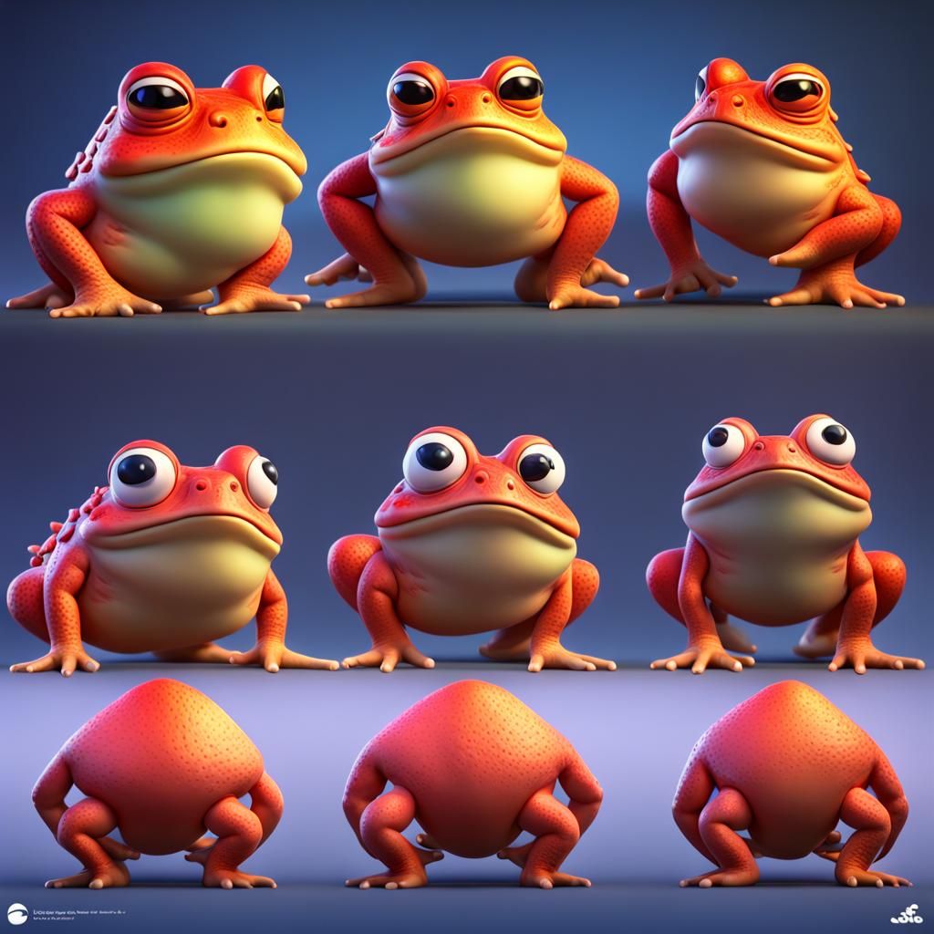 Fire Toad: 3D Digital Art Concept