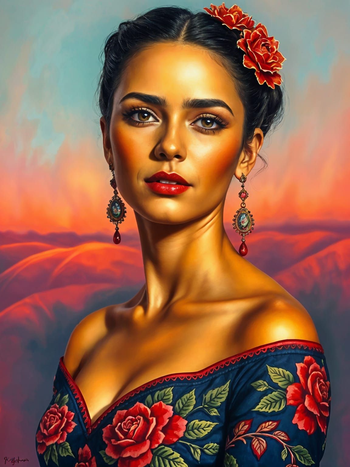 Ethereal Mexican Beauty in Glittering Evening Attire