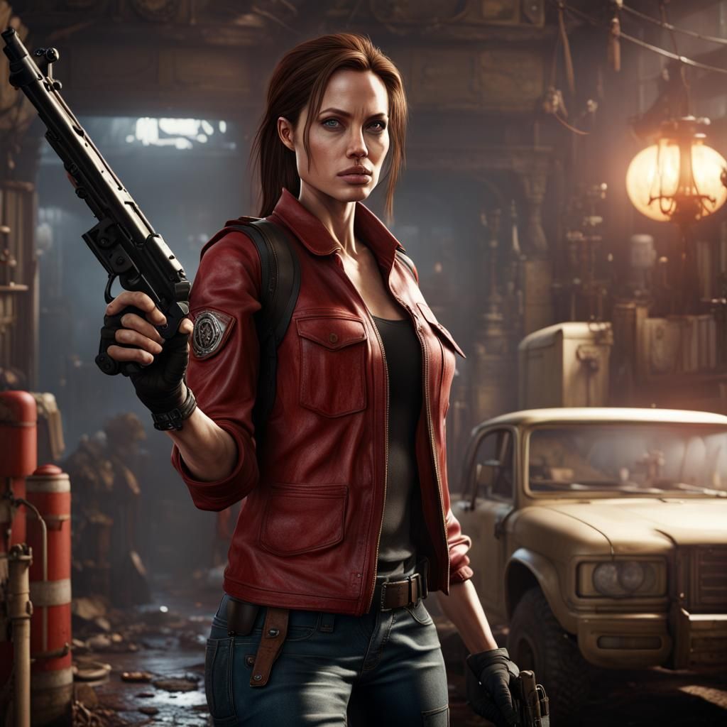 Angelina Jolie as Claire Redfield: Detailed Art
