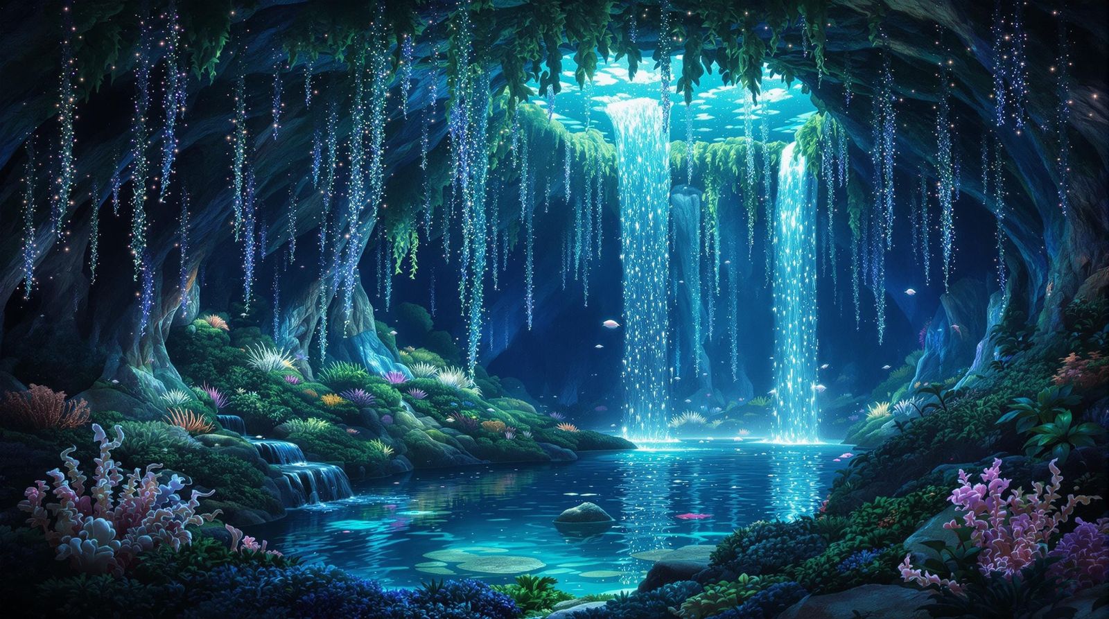 Enchanting Glow Worm Cavern with Underground Waterfall