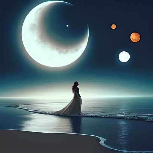 Planetary Beach: Cool Tones and Distant Worlds