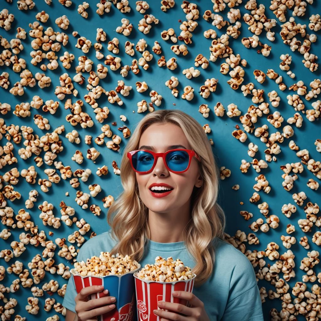 Blonde Woman's Cinematic 4D Movie Experience